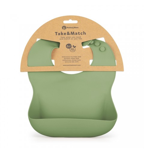 Petite& Mars Take&Match - śliniak silikonowy 6m+ | Sweet Pea